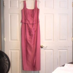 Adrianna Papell Pink Satin Maxi Dress